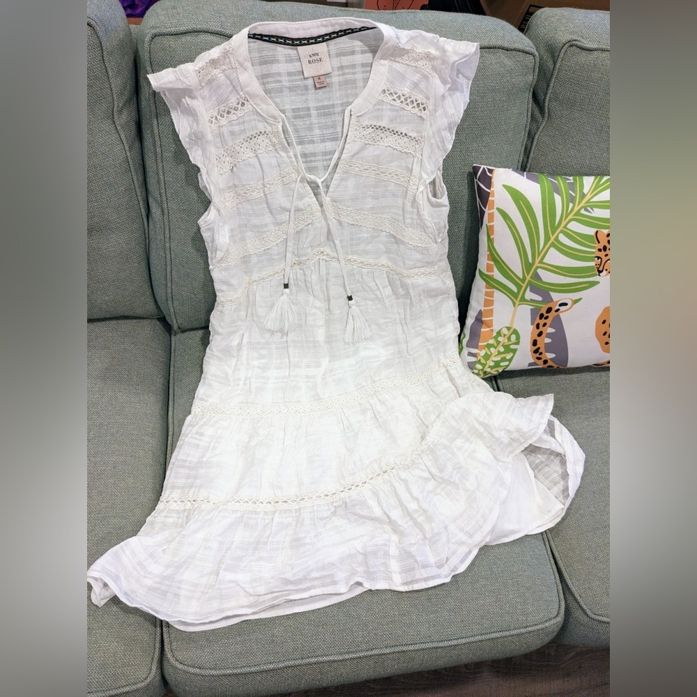 White Boho Knox Rose Dress